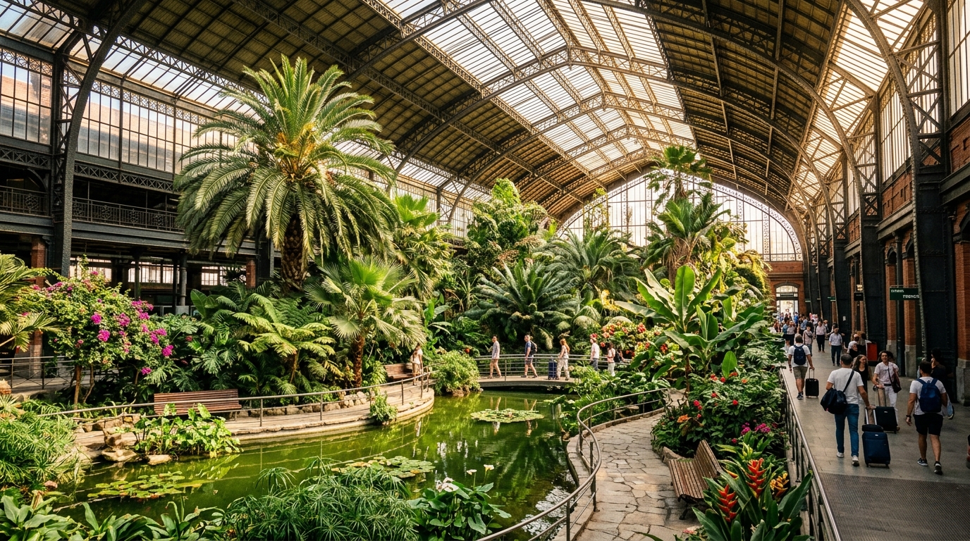 Madrid Estacion de Atocha Botanik Bahcesi