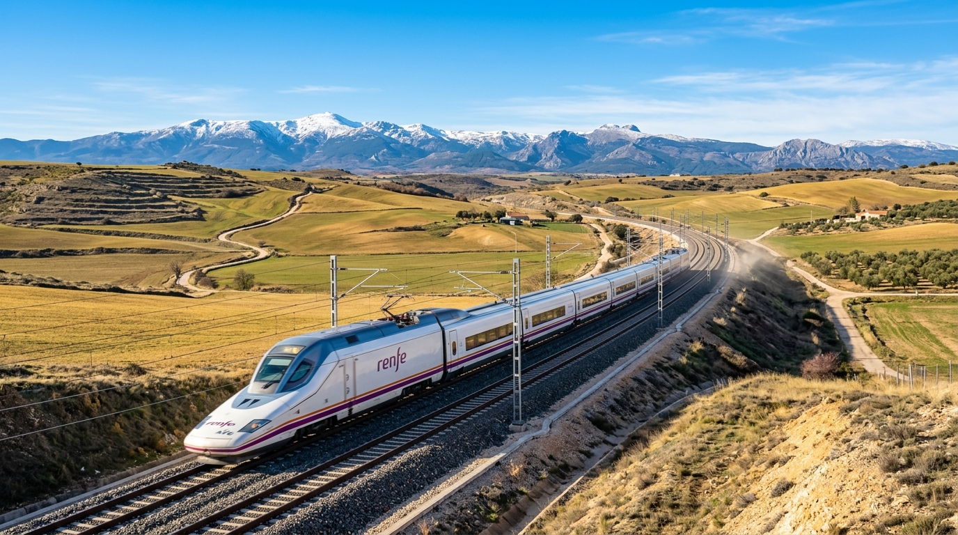 Madrid Barselona AVE Hizli Treni Kir Manzarasi