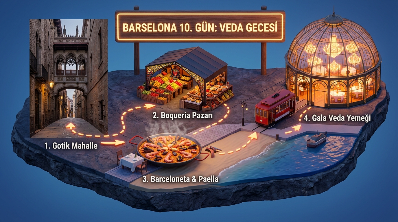Barselona 10. Gün 3D Rota Haritası