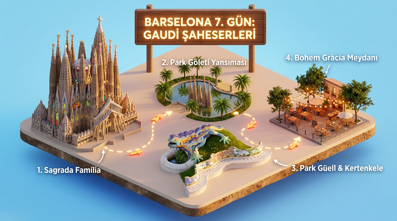 Barselona 7. Gün 3D Rota Haritası