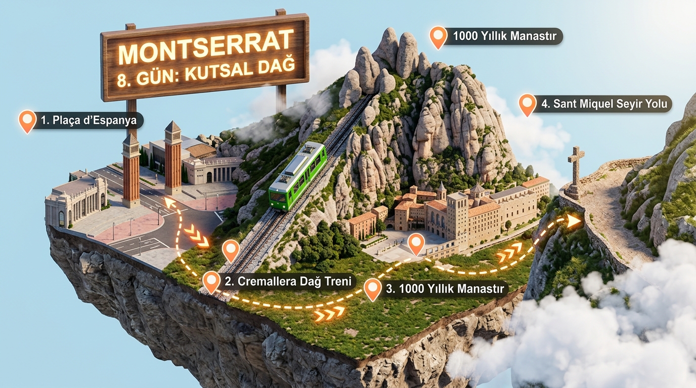 Montserrat 8. Gün 3D Rota Haritası